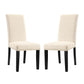 Modway Parcel Modern Upholstered Fabric Two Dining Chairs with Nailhead Trim in Beige