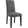 Modway Parcel Modern Upholstered Fabric Four Dining Chairs with Nailhead Trim in Gray MDY-EEI-3552-GRY