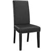 Modway Parcel Modern Faux Leather Upholstered Two Dining Chairs with Nailhead Trim in Black MDY-EEI-3553-BLK