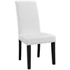 Modway Parcel Modern Faux Leather Upholstered Parsons Four Dining Chairs in White MDY-EEI-3554-WHI