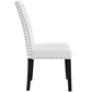 Modway Parcel Modern Faux Leather Upholstered Parsons Four Dining Chairs in White MDY-EEI-3554-WHI