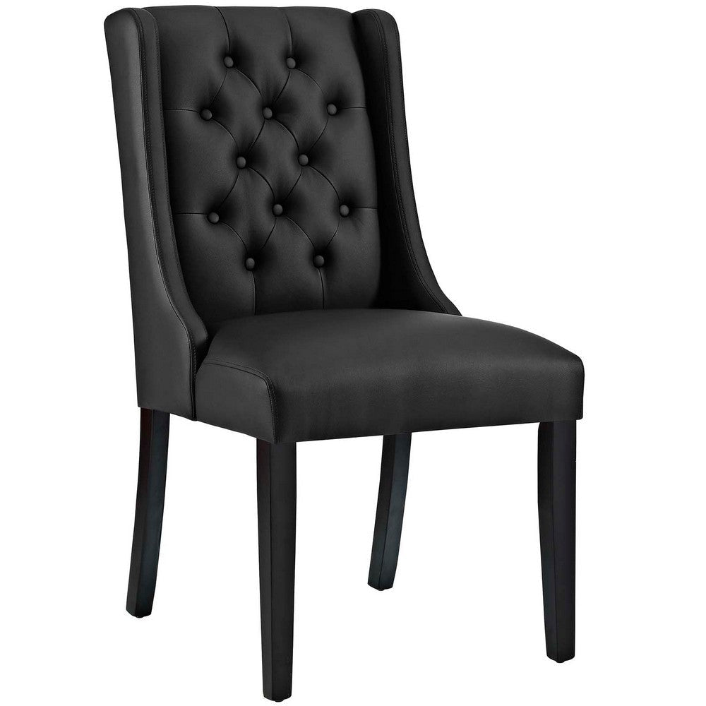 Modway Baronet Vinyl Set of 4 Four Dining Chair Black MDY-EEI-3556-BLK