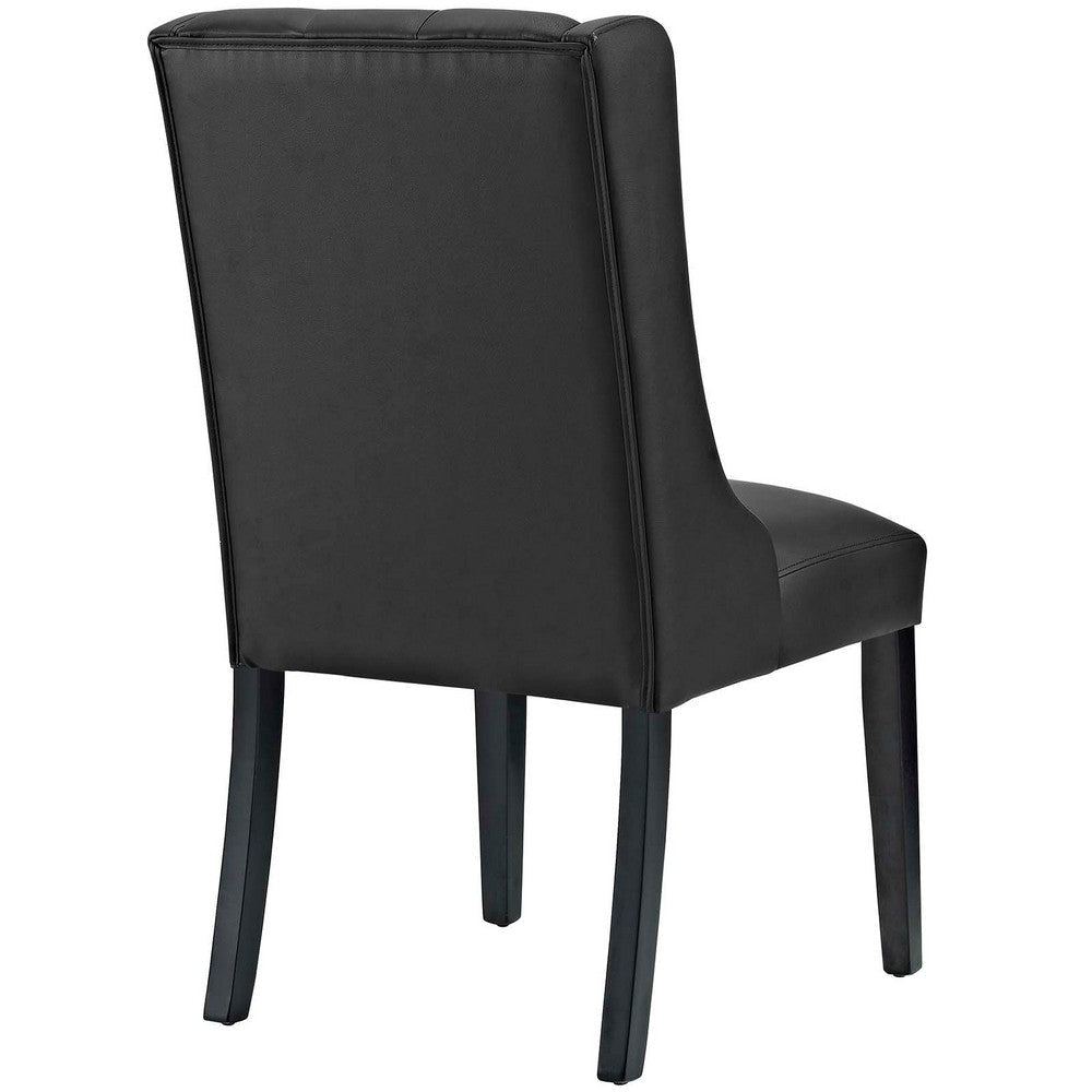 Modway Baronet Vinyl Set of 4 Four Dining Chair Black MDY-EEI-3556-BLK