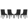 Modway Baronet Vinyl Set of 4, Four Dining Chair, Black