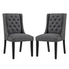 Modway Baronet Modern Tufted Upholstered Fabric Parsons Two Kitchen and Dining Room Chairs in Gray