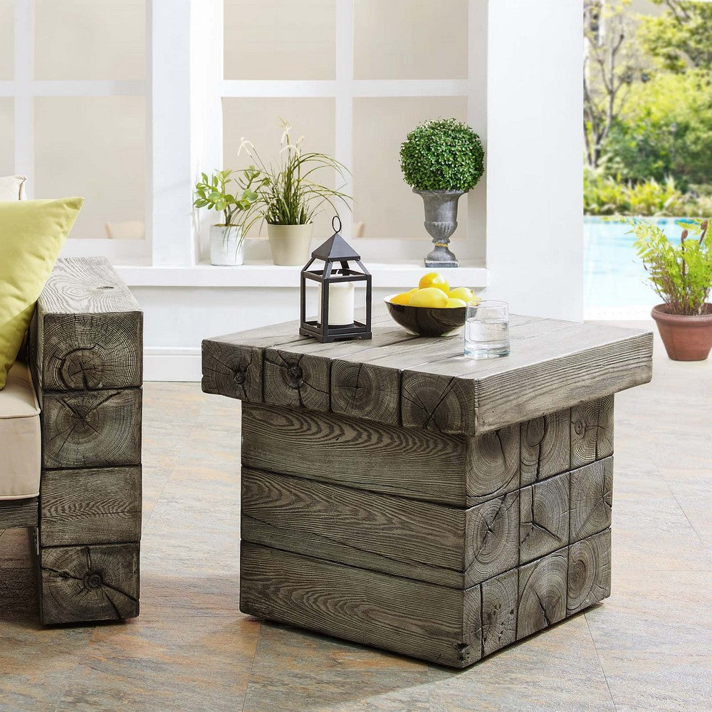 Manteo Rustic Coastal Outdoor Patio Side Table - No Shipping Charges MDY-EEI-3562-LGR