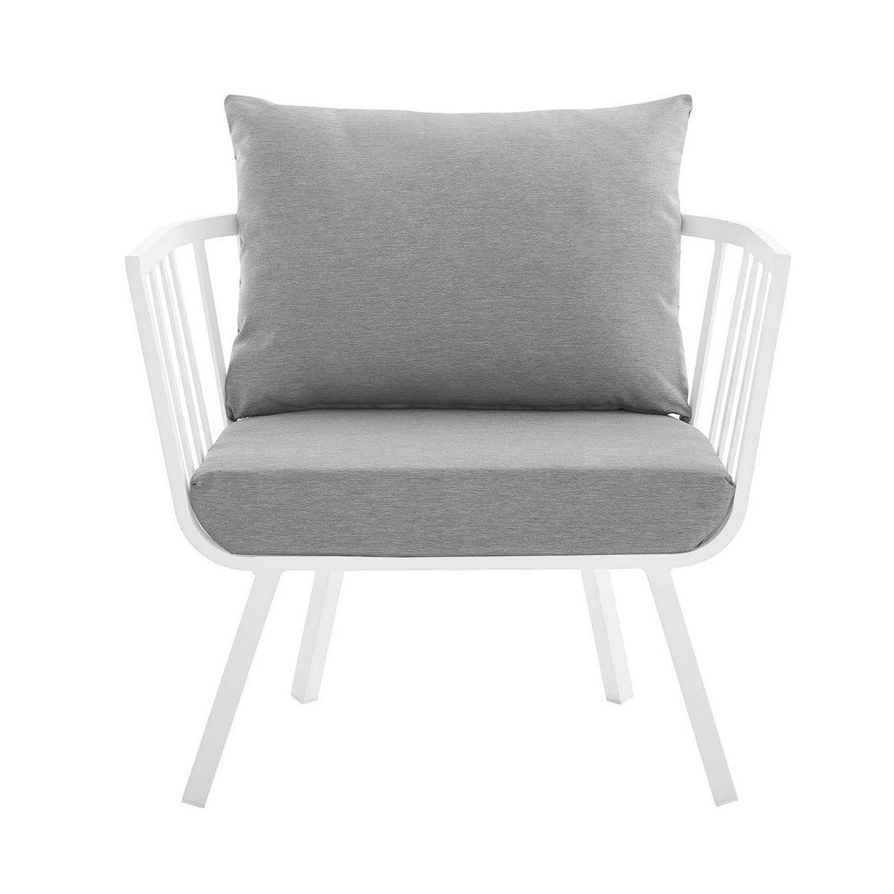 Modway Riverside Outdoor Furniture Armchair White Gray MDY-EEI-3566-WHI-GRY