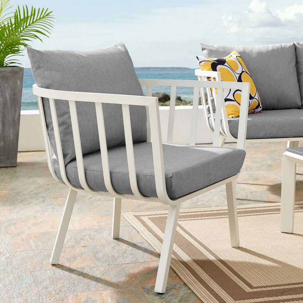 Modway Riverside Outdoor Furniture Armchair White Gray MDY-EEI-3566-WHI-GRY