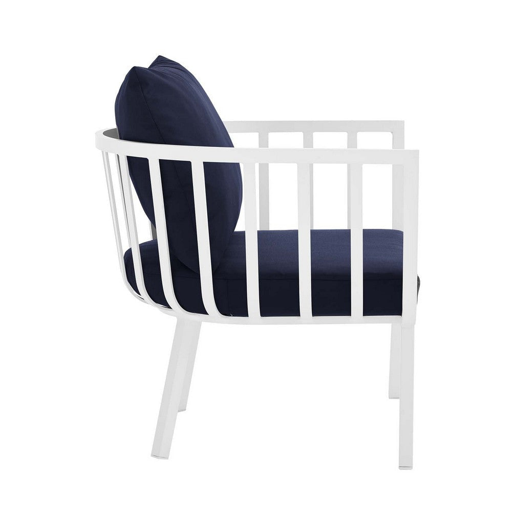 Modway Riverside Outdoor Furniture Armchair White Navy MDY-EEI-3566-WHI-NAV