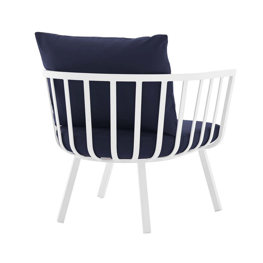 Modway Riverside Outdoor Furniture Armchair White Navy MDY-EEI-3566-WHI-NAV