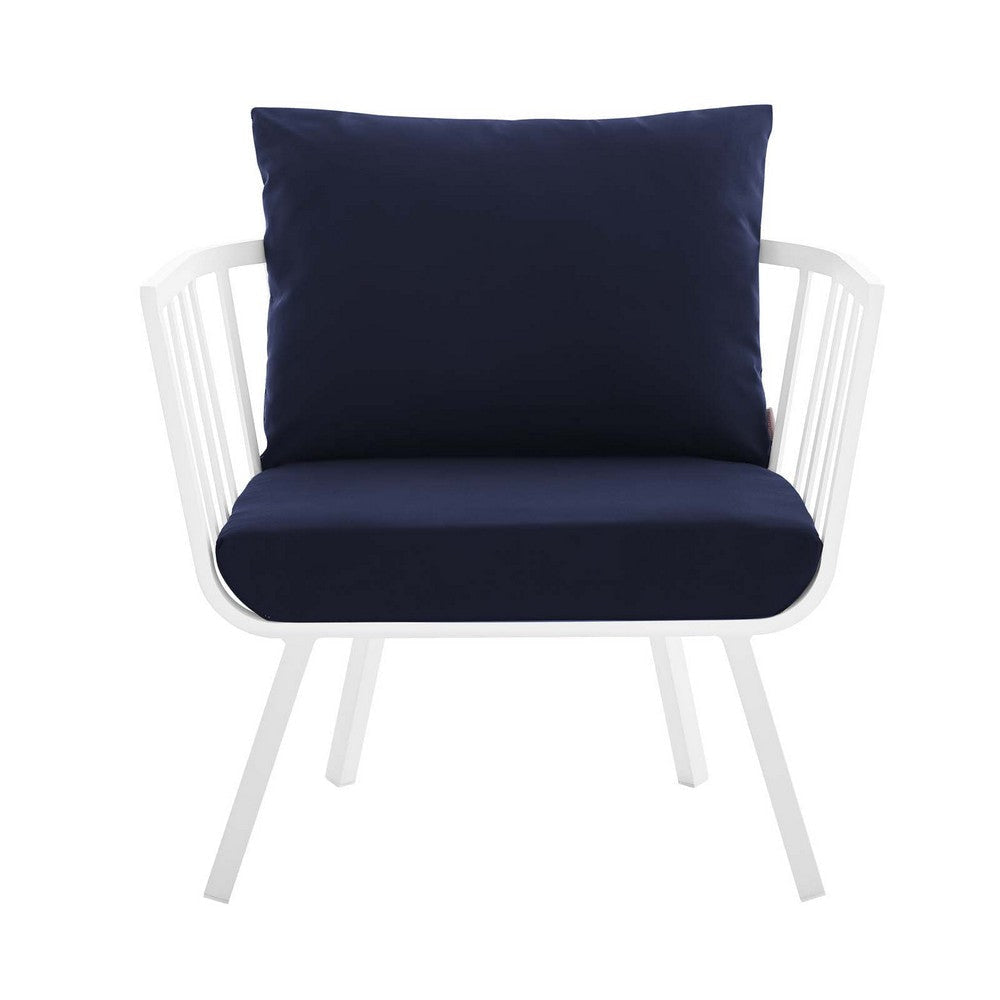 Modway Riverside Outdoor Furniture Armchair White Navy MDY-EEI-3566-WHI-NAV