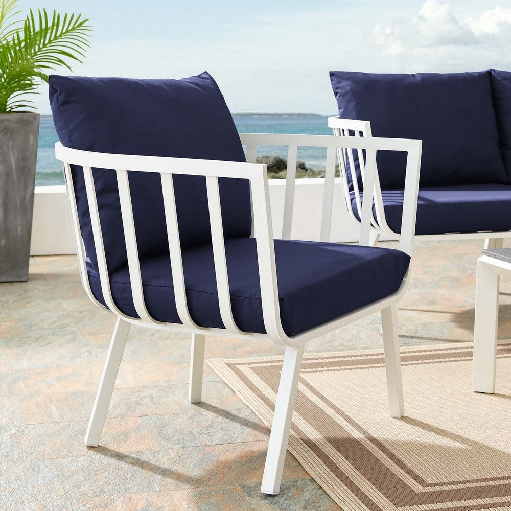 Modway Riverside Outdoor Furniture Armchair White Navy MDY-EEI-3566-WHI-NAV