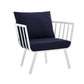 Modway Riverside Outdoor Furniture, Armchair, White Navy