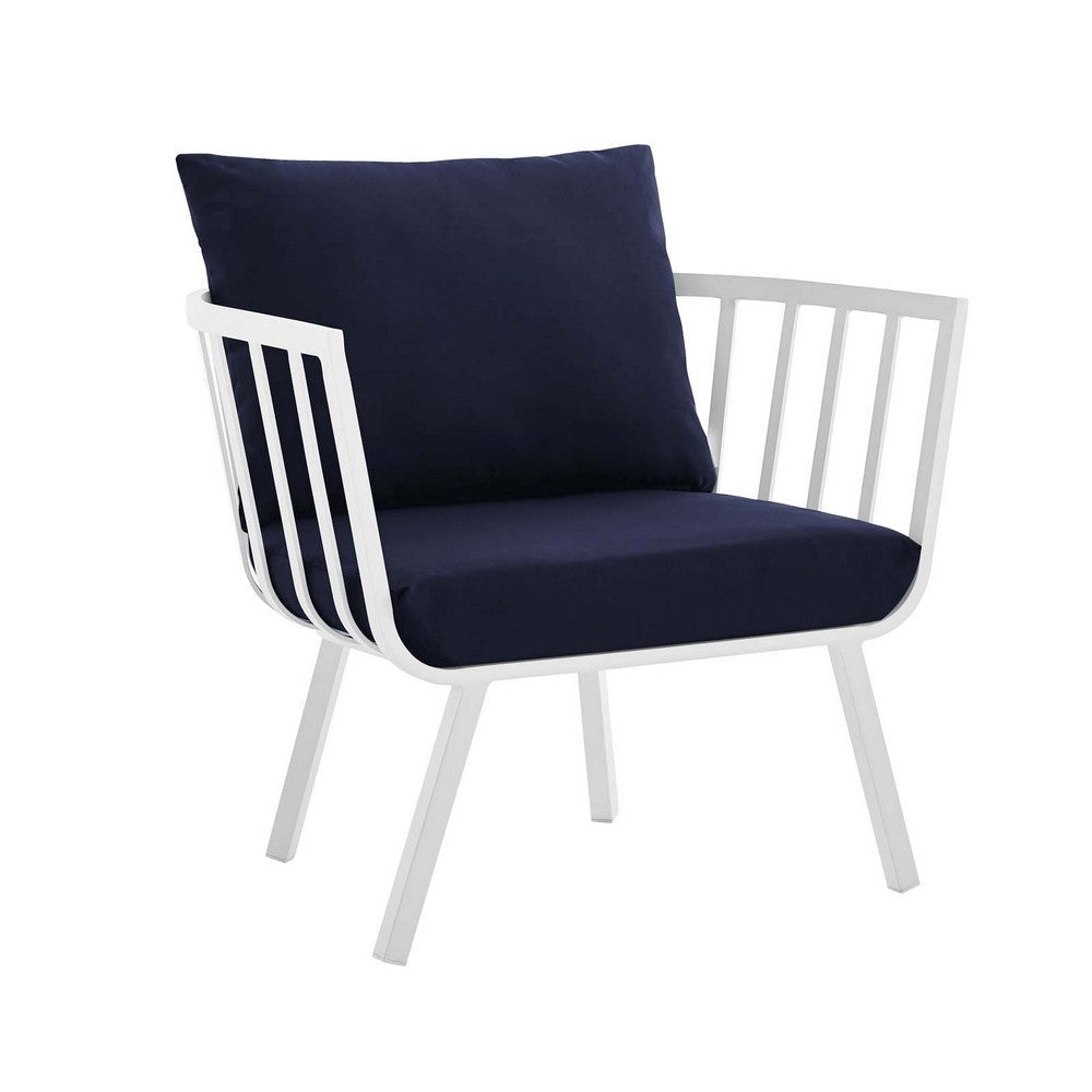 Modway Riverside Outdoor Furniture, Armchair, White Navy