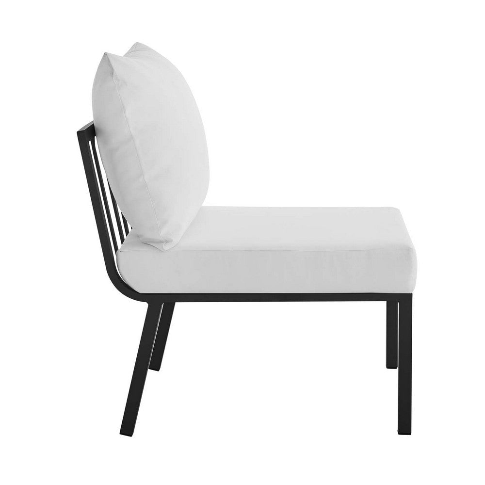 Modway Riverside Outdoor Furniture Armless Chair Gray White MDY-EEI-3567-SLA-WHI