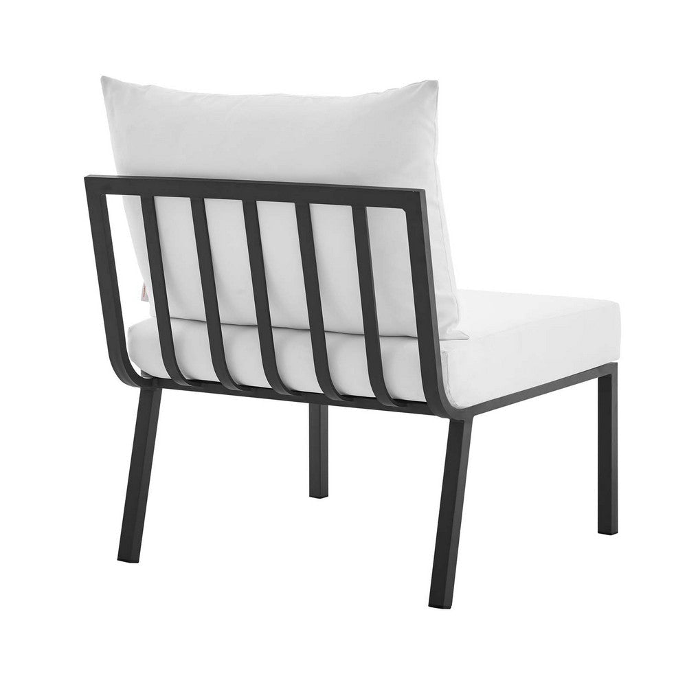 Modway Riverside Outdoor Furniture Armless Chair Gray White MDY-EEI-3567-SLA-WHI