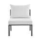 Modway Riverside Outdoor Furniture Armless Chair Gray White MDY-EEI-3567-SLA-WHI