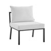 Modway Riverside Outdoor Furniture, Armless Chair, Gray White