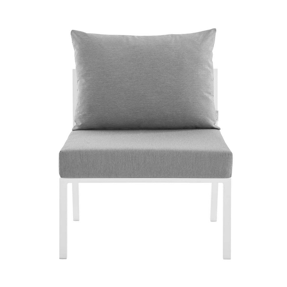 Modway EEI-3567-WHI-GRY Riverside Armless Chair White Gray 29.5 x 26.5 x 28 MDY-EEI-3567-WHI-GRY