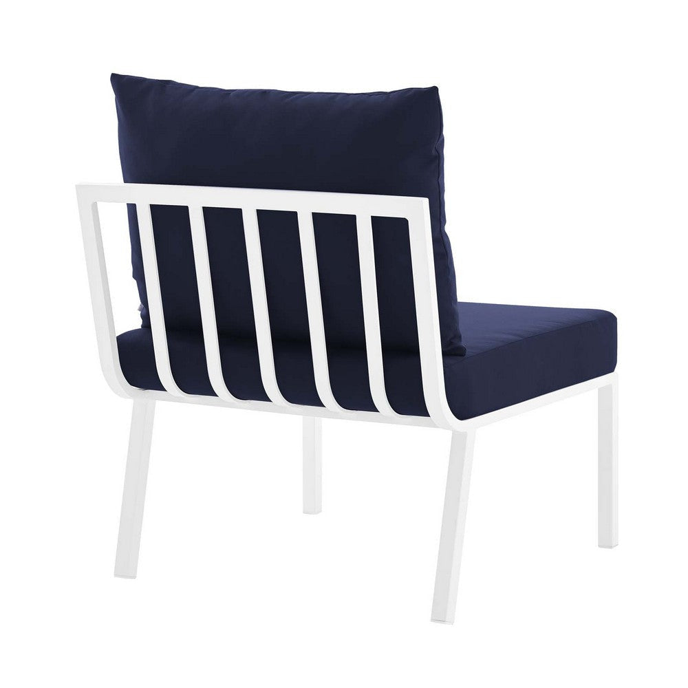 Modway Riverside Outdoor Furniture Armless Chair White Navy MDY-EEI-3567-WHI-NAV