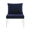 Modway Riverside Outdoor Furniture Armless Chair White Navy MDY-EEI-3567-WHI-NAV