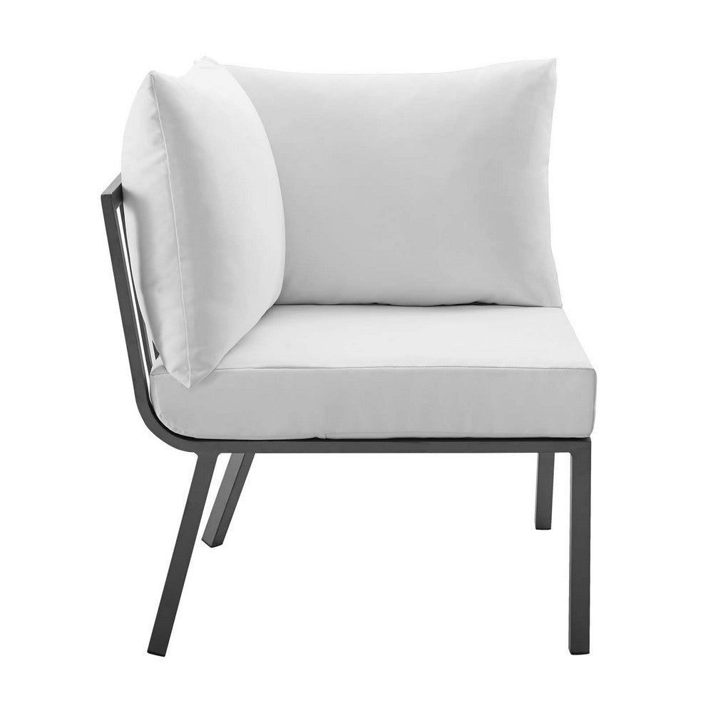 Modway Riverside Outdoor Furniture Corner Chair Gray White MDY-EEI-3569-SLA-WHI