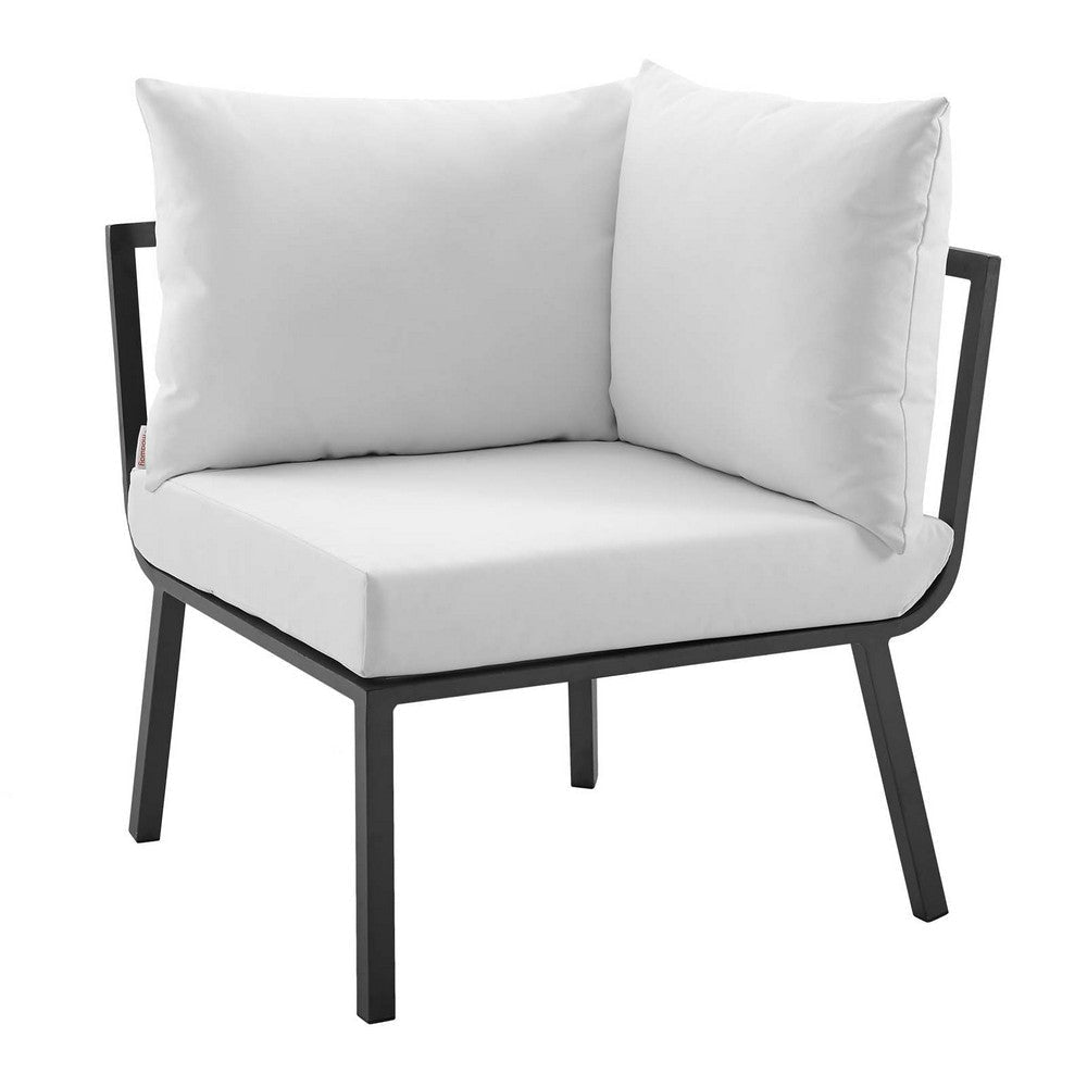 Modway Riverside Outdoor Furniture, Corner Chair, Gray White