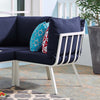 Modway Riverside Outdoor Furniture Corner Chair White Navy MDY-EEI-3569-WHI-NAV