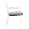 Baxley Stackable Outdoor Patio Aluminum Dining Armchair - No Shipping Charges MDY-EEI-3571-WHI-GRY