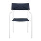 Modway EEI-3573-WHI-NAV Raleigh Outdoor Patio Aluminum Stackable Dining Armchair (Fully Assembled) White Navy MDY-EEI-3573-WHI-NAV