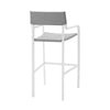 Raleigh Stackable Outdoor Patio Aluminum Bar Stool - No Shipping Charges MDY-EEI-3574-WHI-GRY