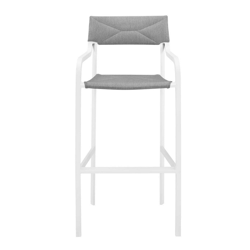 Raleigh Stackable Outdoor Patio Aluminum Bar Stool - No Shipping Charges MDY-EEI-3574-WHI-GRY