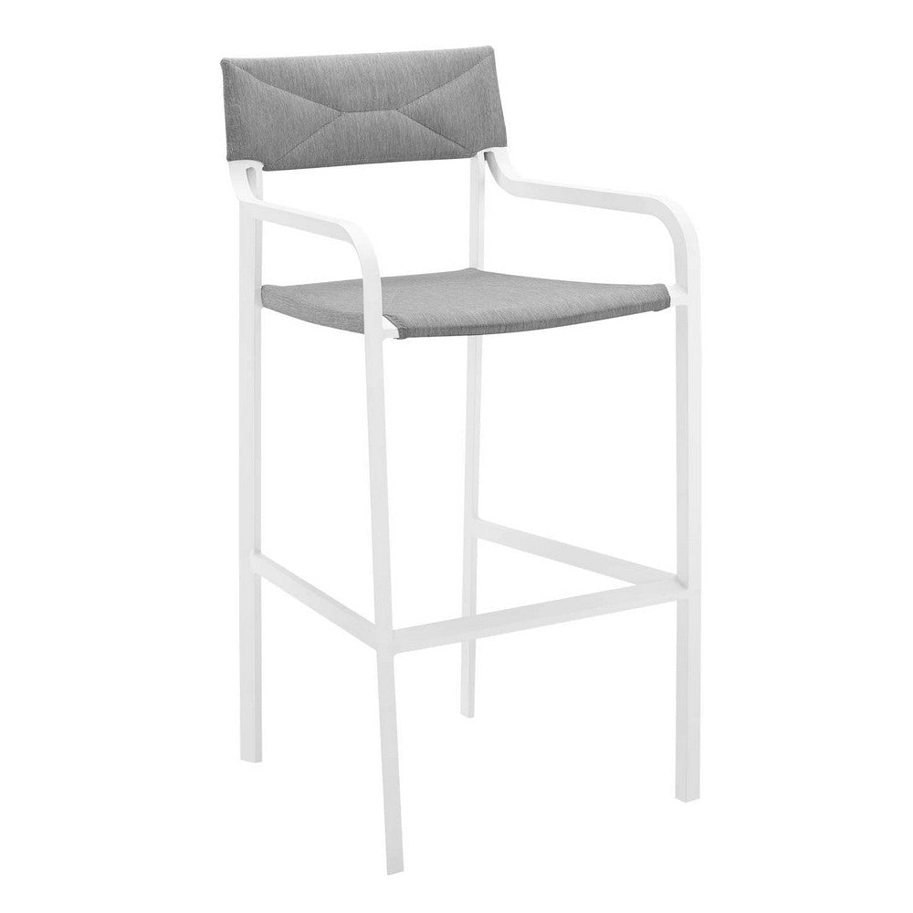 Raleigh Stackable Outdoor Patio Aluminum Bar Stool - No Shipping Charges MDY-EEI-3574-WHI-GRY