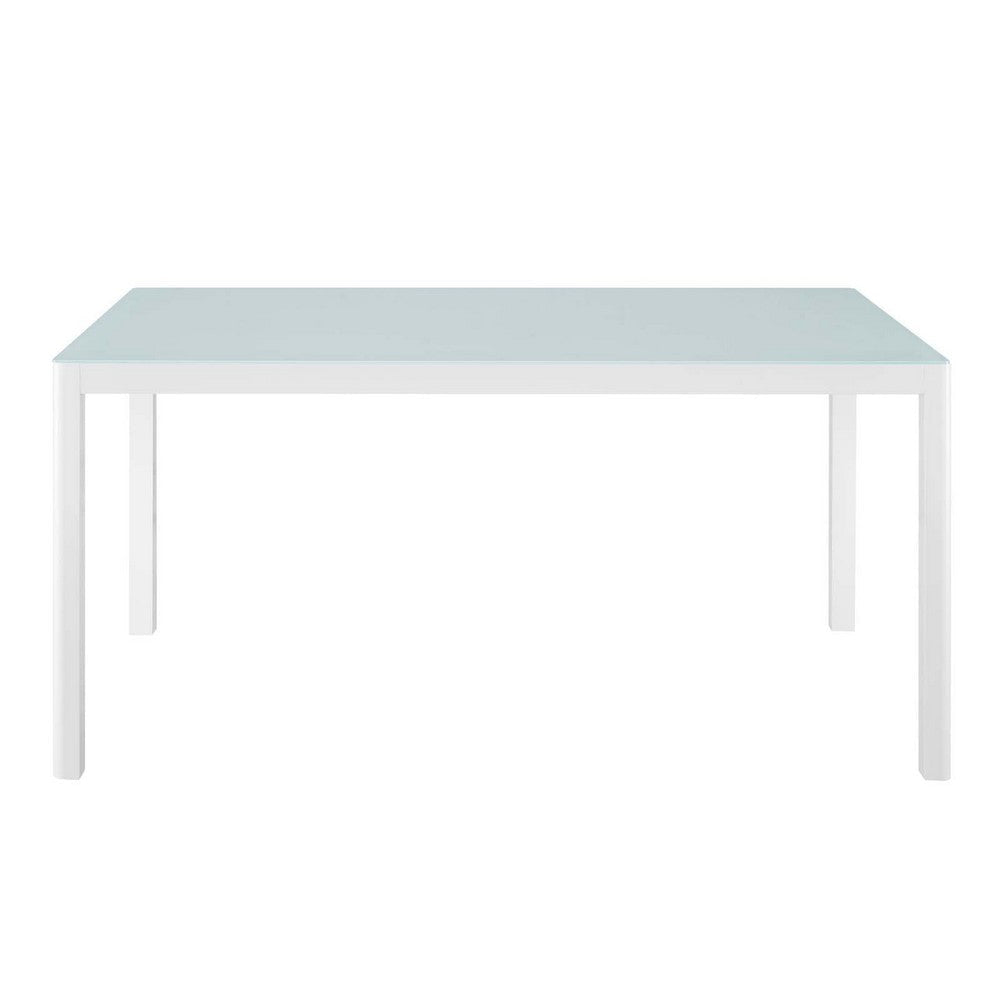 Raleigh 59’ Outdoor Patio Aluminum Dining Table - No Shipping Charges MDY-EEI-3576-WHI