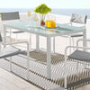 Raleigh 59’ Outdoor Patio Aluminum Dining Table - No Shipping Charges MDY-EEI-3576-WHI