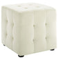 Contour Tufted Cube Performance Velvet Ottoman - No Shipping Charges MDY-EEI-3577-IVO