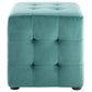 Modway Contour Tufted Button Cube Performance Velvet Ottoman Teal 15.5’’L x 15.5’’H MDY-EEI-3577-TEA