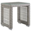 Modway Aura Outdoor Patio Wicker Rattan Armchair and Two Side Tables in Gray White MDY-EEI-3597-GRY-WHI-SET