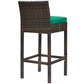 Modway EEI-3603-BRN-GRN Conduit Outdoor Patio Wicker Rattan Set of 2 in Brown Green Two Bar Stools MDY-EEI-3603-BRN-GRN