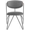 Prevail Black Frame Dining and Accent Performance Velvet Chair - No Shipping Charges MDY-EEI-3605-BLK-GRY