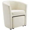 Divulge Performance Velvet Arm Chair and Ottoman Set - No Shipping Charges MDY-EEI-3607-GRY