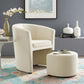 Modway Divulge Performance Velvet Armchair and Ottoman Set in Ivory MDY-EEI-3607-IVO