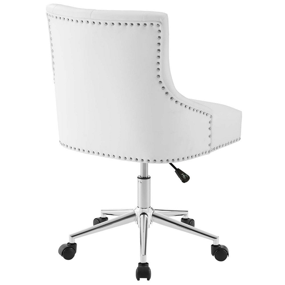 Regent Tufted Button Swivel Faux Leather Office Chair - No Shipping Charges MDY-EEI-3608-WHI