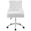 Regent Tufted Button Swivel Faux Leather Office Chair - No Shipping Charges MDY-EEI-3608-WHI