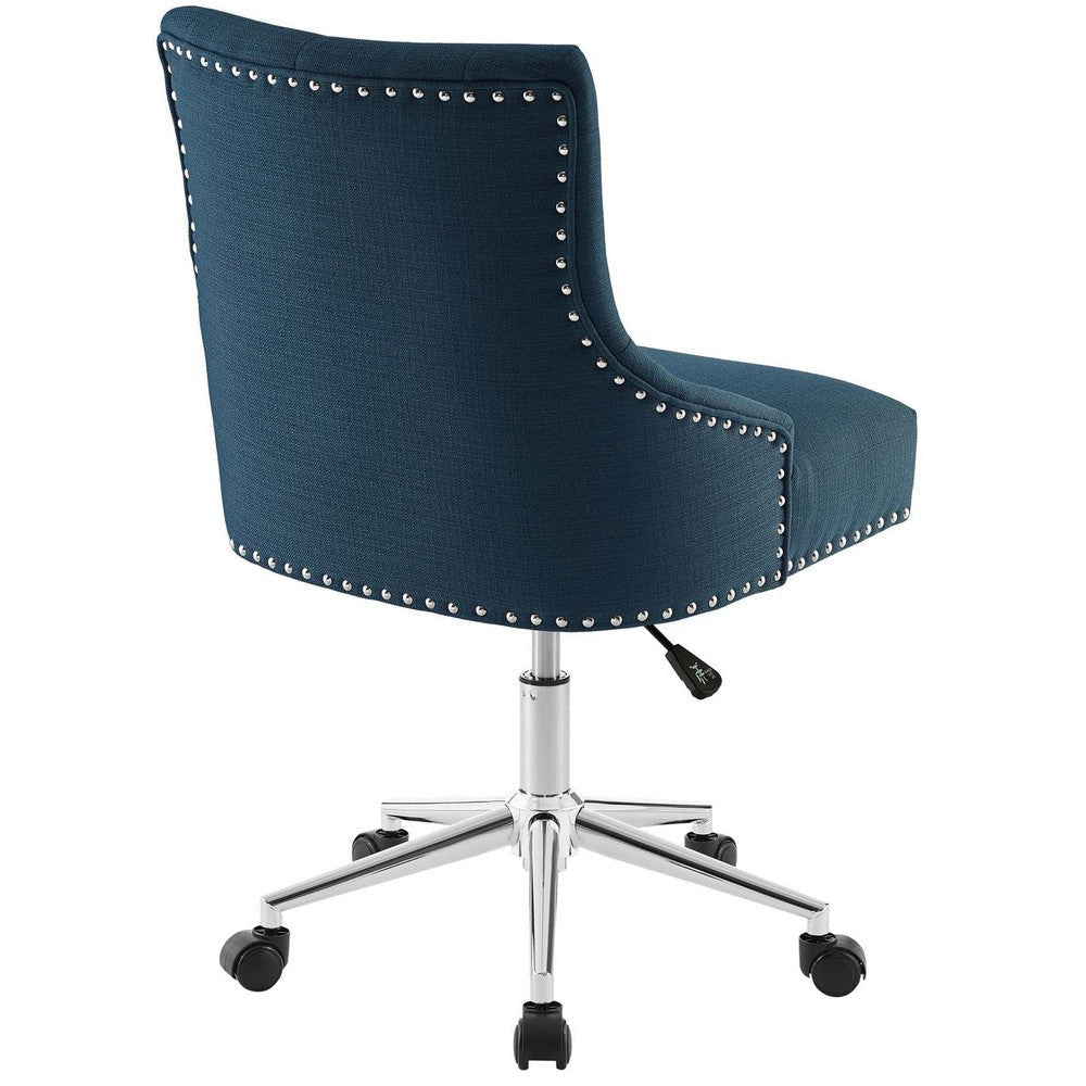 Regent Tufted Button Swivel Upholstered Fabric Office Chair - No Shipping Charges MDY-EEI-3609-AZU