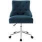 Regent Tufted Button Swivel Upholstered Fabric Office Chair - No Shipping Charges MDY-EEI-3609-AZU