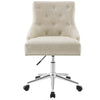 Modway Regent Tufted Button Upholstered Fabric Swivel Office Chair with Nailhead Trim in Beige MDY-EEI-3609-BEI