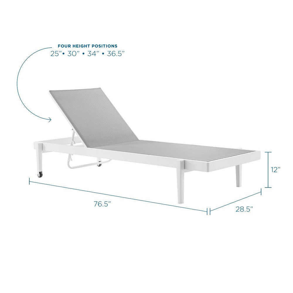 Charleston Outdoor Patio Chaise Lounge Chair - No Shipping Charges MDY-EEI-3610-WHI-GRY