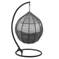 Modway Garner Outdoor Patio Wicker Rattan Teardrop Swing Chair in Gray Gray MDY-EEI-3614-GRY-GRY