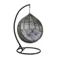 Modway Garner Outdoor Patio Wicker Rattan Teardrop Swing Chair in Gray Gray